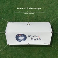 LUING BOX Waterproof Sunscreen Portable Lightweight Folding Hiking Multi-person Camping Outdoor Silver Coated Black Glue Canopy