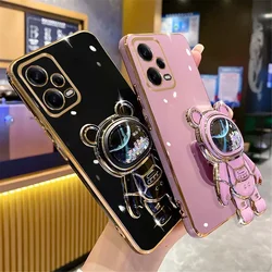 Redmi Note 12 13 Pro 12S Case Luxury Glitter Quicksand Astronaut Case For Xiaomi 12T 13T 12C 13C 12 Lite Stand Cover Redmi A1