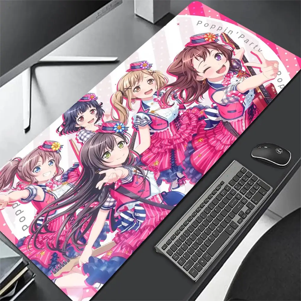 Natural rubber mat BanG Dream  Mouse Pad Anti-slip Rubber mouse mat Computer Gamer Desk Mat Stitched Edge Large Gaming Mousepad