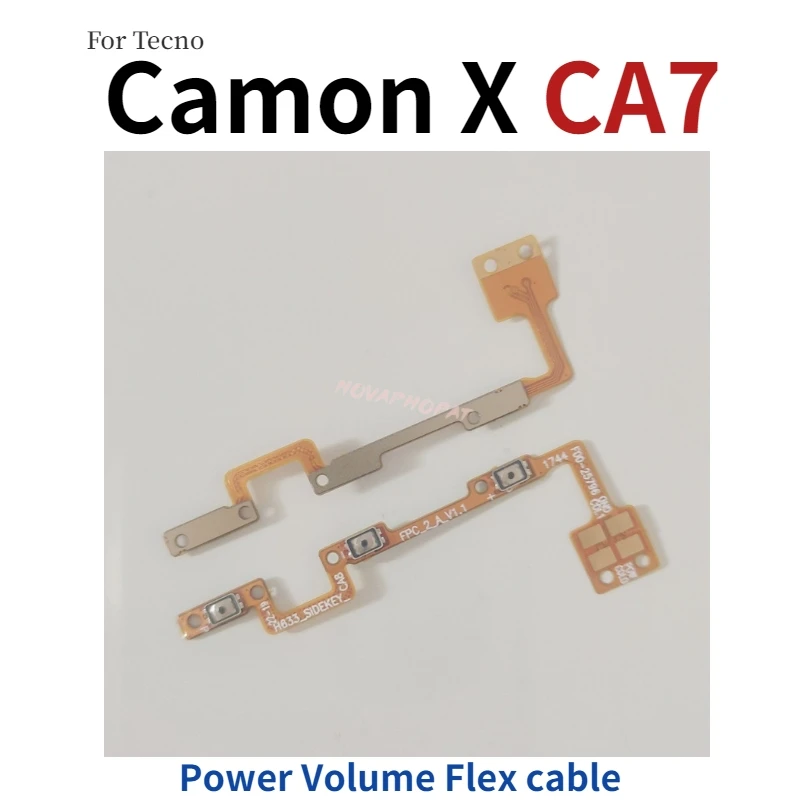 Novaphopat For Tecno Camon X CA7 Power On Off Volume Up Down Ribbon Power Button Switch Flex Cable