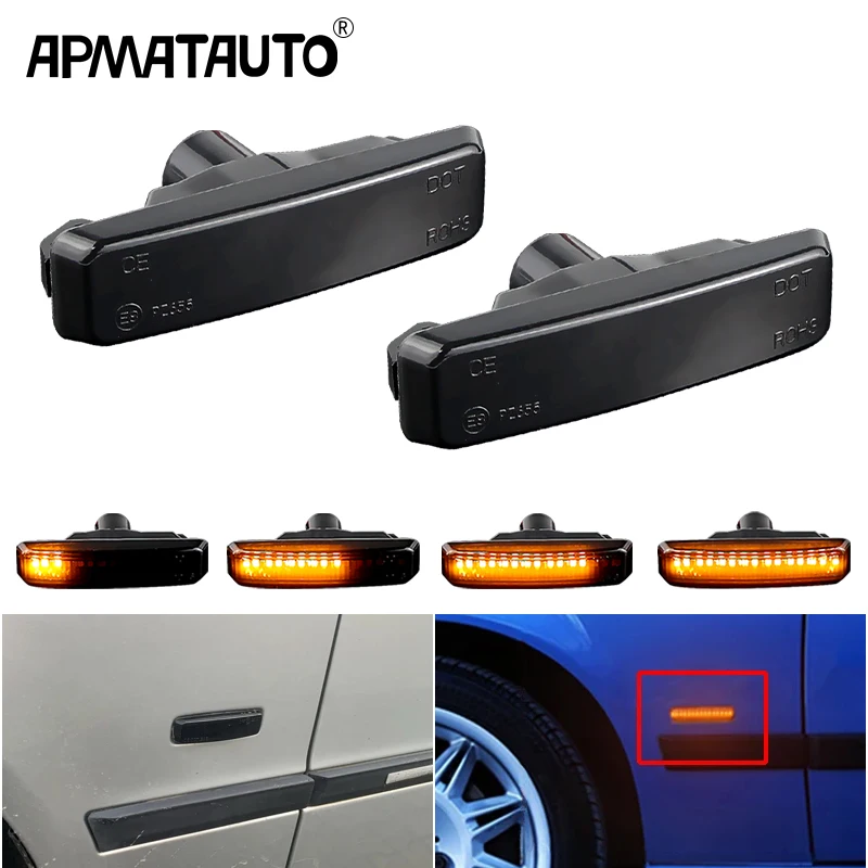 2x For BMW 5 Series E39 (09.1995-06.2003) Side Marker LED Dynamic Turn Signal Light Flasher Flowing Water Blinker Flashing Light