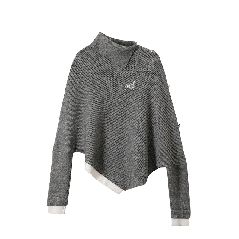 Tops de punto holgados de manga larga para mujer, suéter elegante a la moda de Corea para oficina, jersey de Color puro para otoño, ropa elegante Y2k