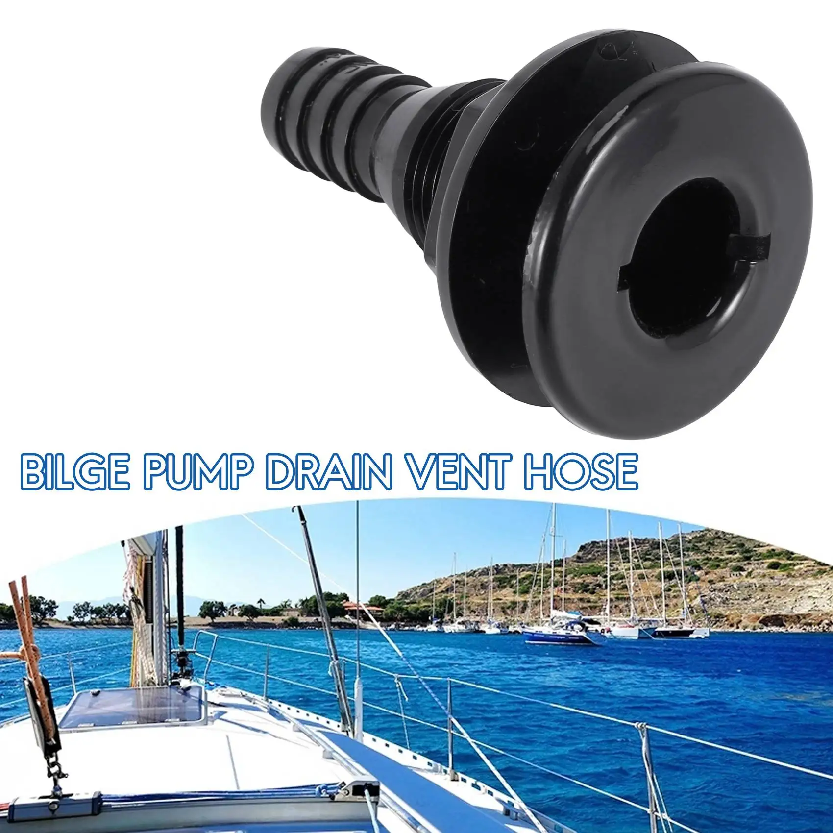 3/4 Inch Hose Plastic Thru-Hull Bilge Fitting Bilge Pump Drain Vent Hose Fitting for Boats Marine Yacht RV Camper Truck