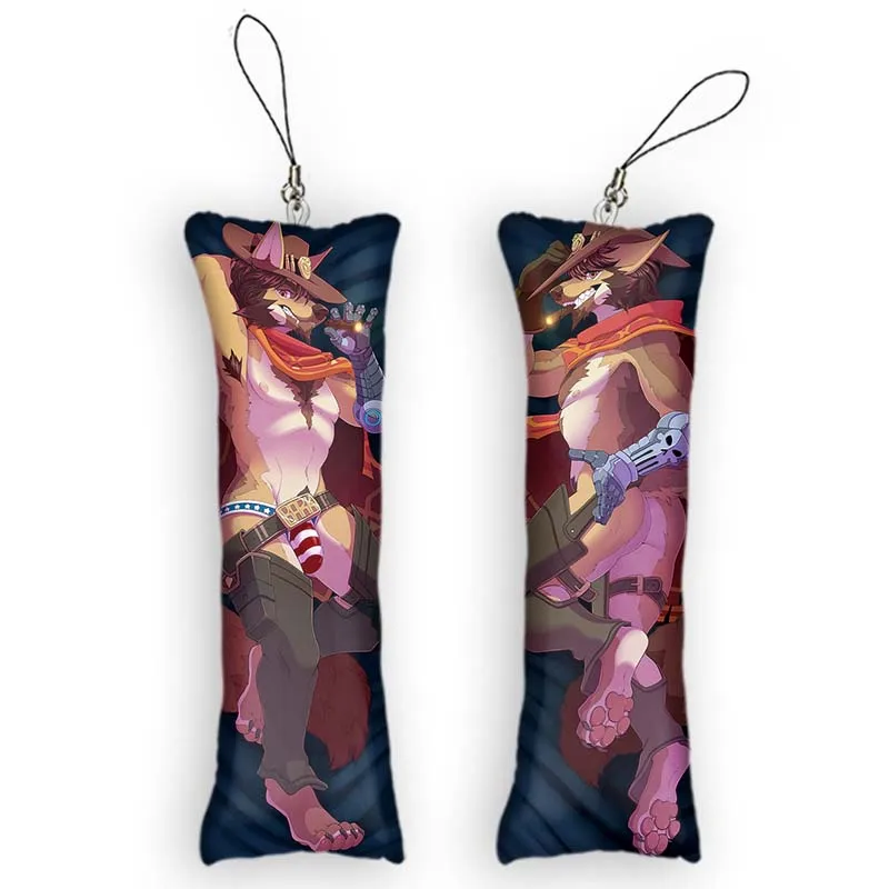 Huckleberry Husband Dakimakura Mini Keychain Pendant Double-Sided Print Hanging Ornament Small Furry Pillow Key Chain Otaku Gift