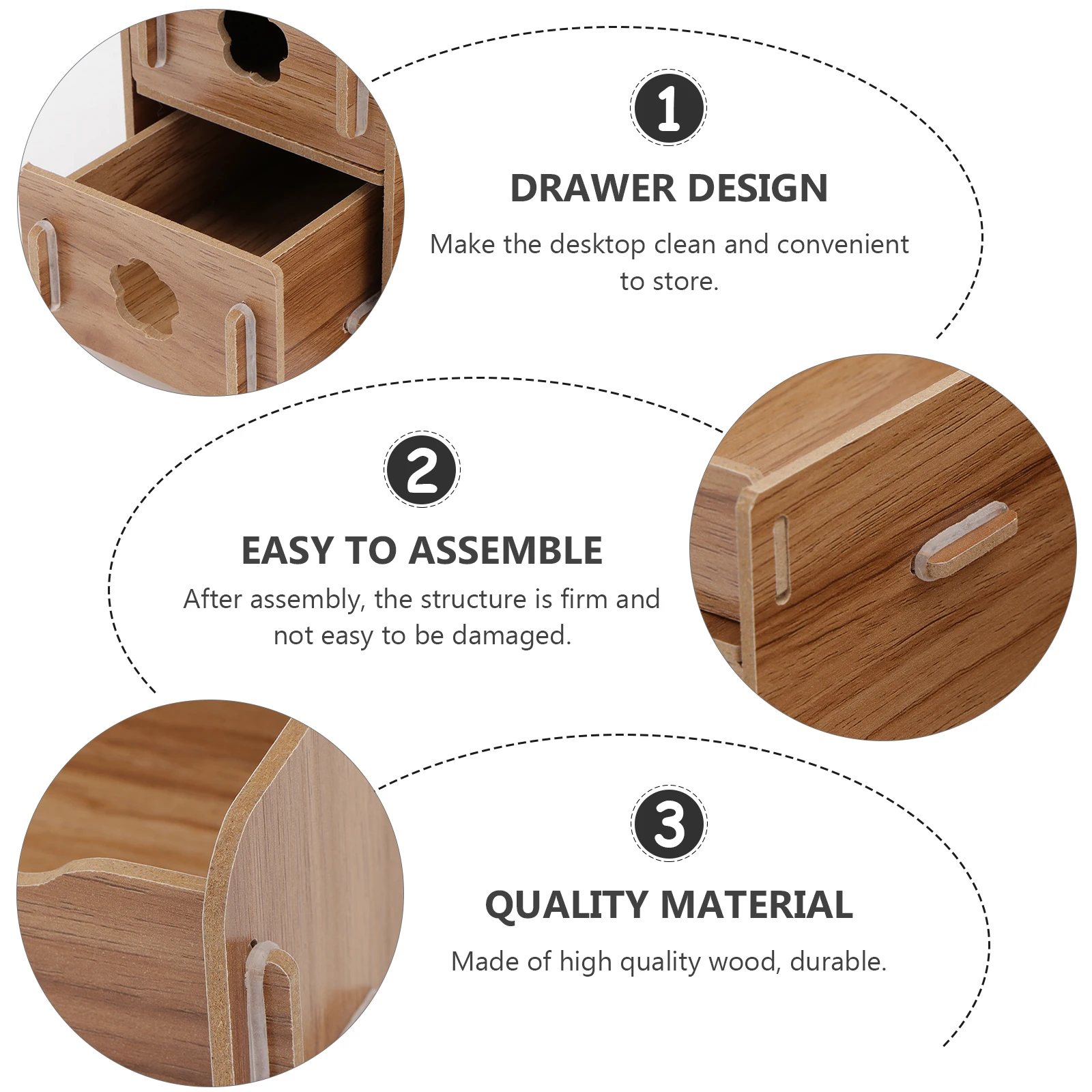 

1pc Wooden Desktop Organizer Multilayer Home Desktop Organizer Sundries Container Dressing Box Table Basket