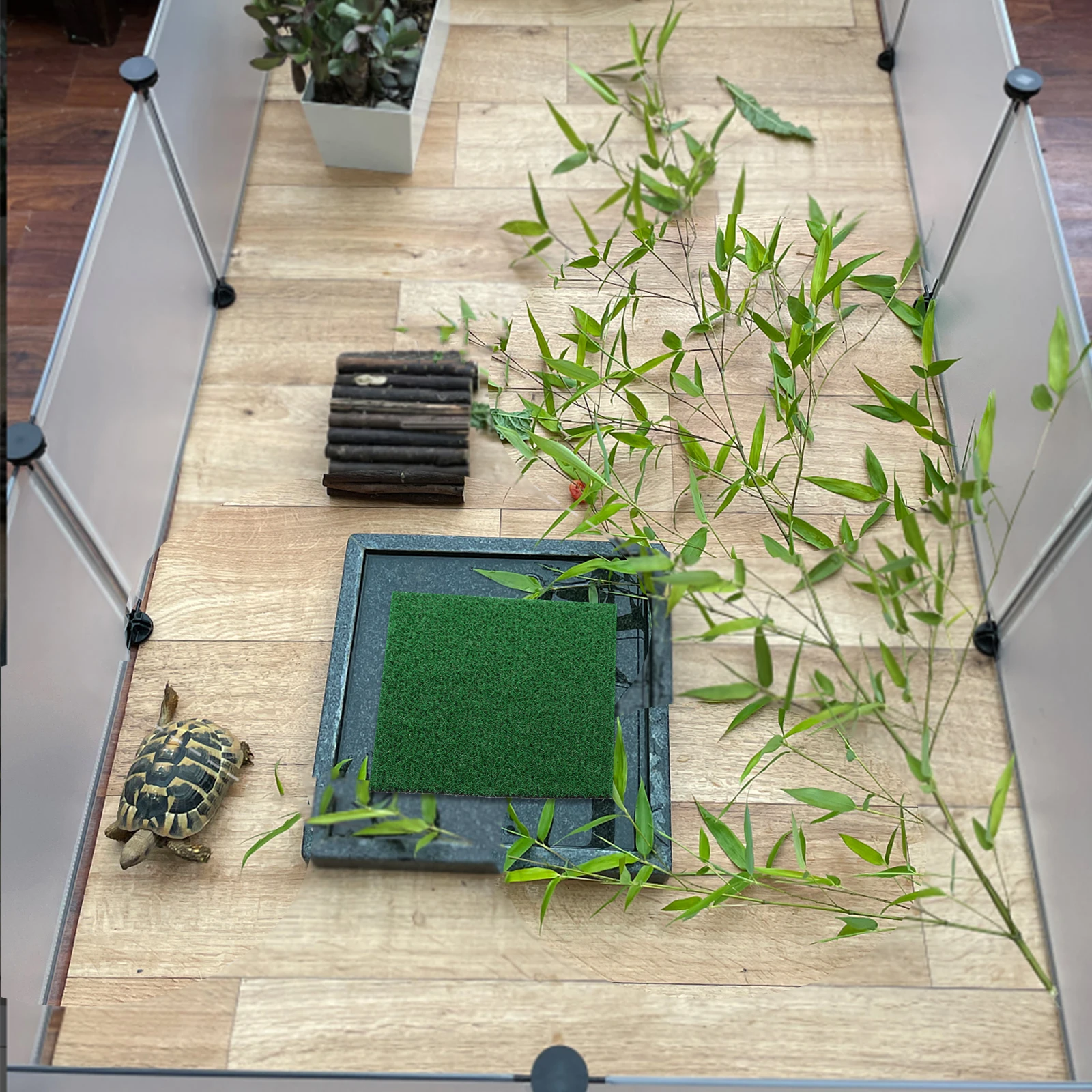 

Artificial Turf Mat 20x25cm Simulation Grass Pad for Turtle Basking Fish Tank Decor Home Landscaping Reptile Carpet DIY