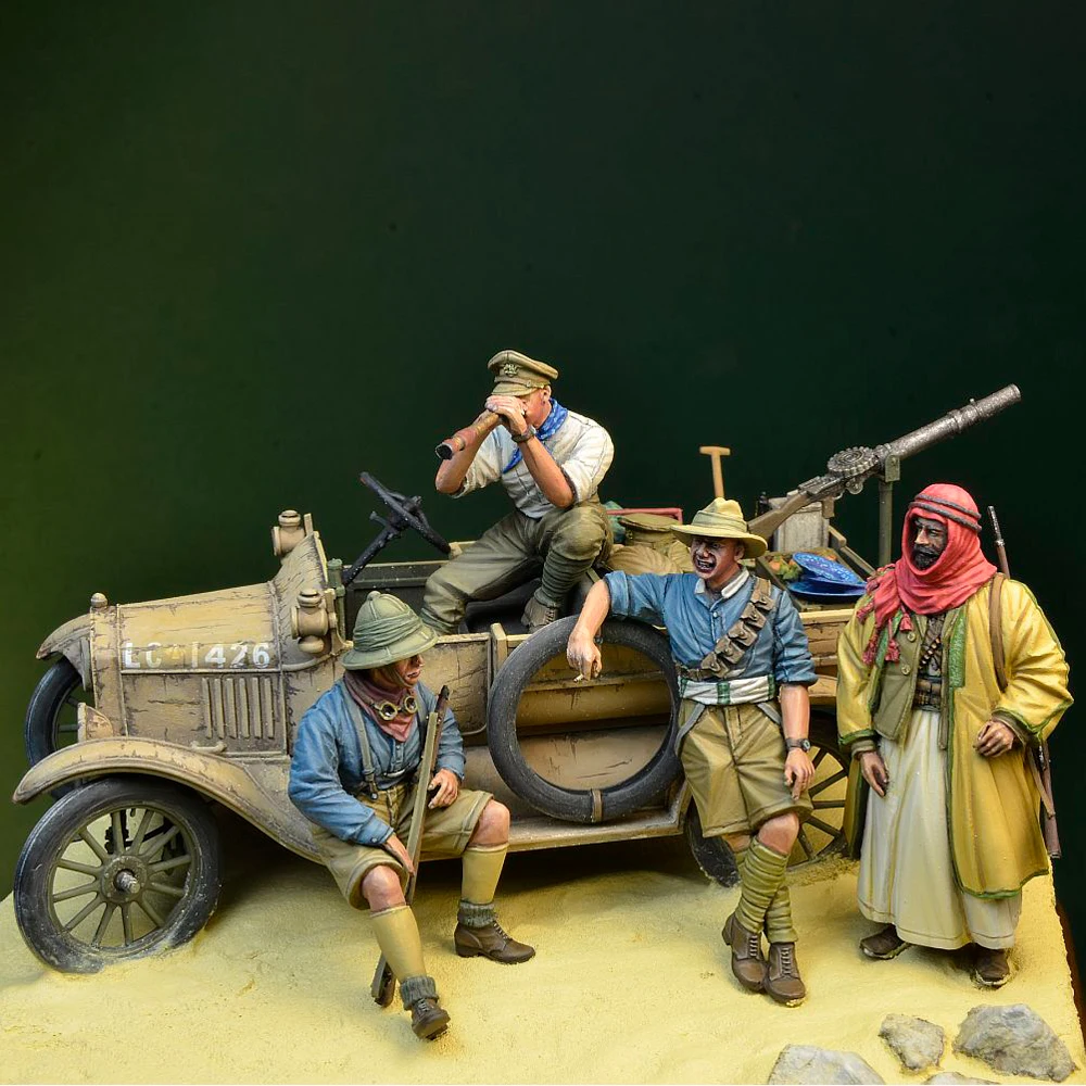 1/35 Resin Model Figure Kits GK , Four People，No Car，Military Theme，Unassembled And Unpainted,340J