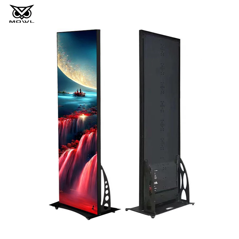 

Custom Wholesale 640x1920mm P2.5 P2 P1.86 Indoor Advertising LED Digital Poster Display Screen Stand