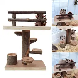 Eco-friendly Chinchilla Stand Natural Wood Cage Accessories Small Animal Toy Pet Toy Rat Climbing Toy