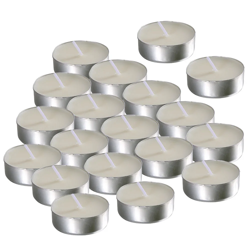 50 Pcs Tea Candles Round Scented Small Smokeless Unscented Room Tealight White Little Tiny Tealights Travel