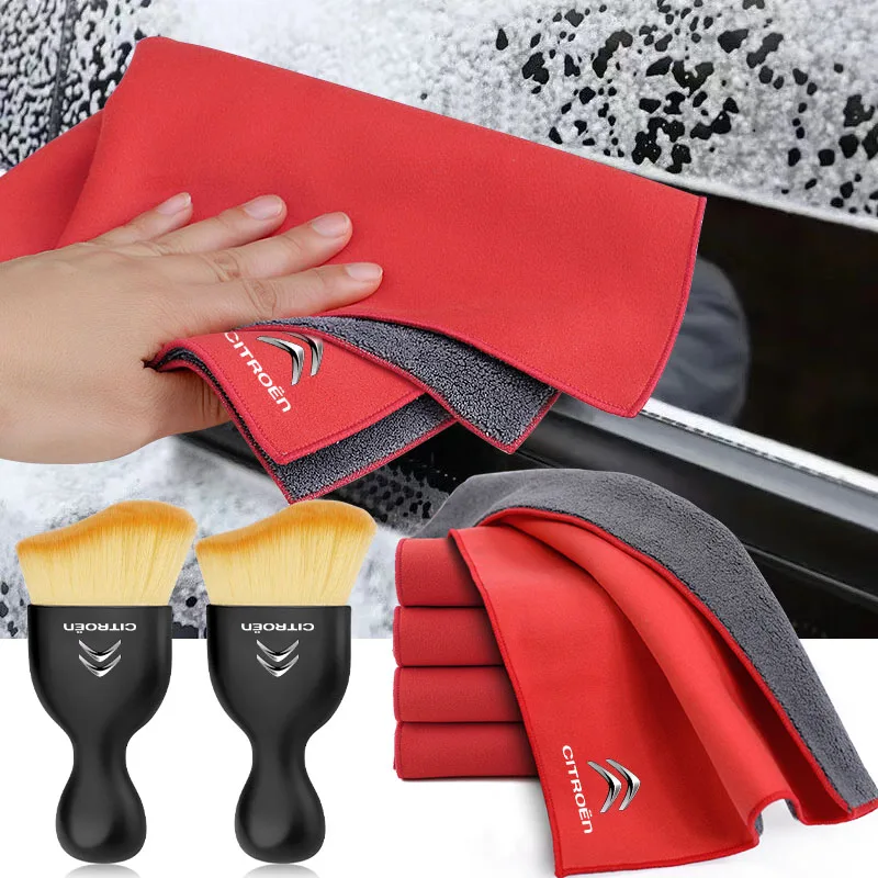 Car Cleaning Soft Brush Car Wash Towel Microfiber Cleaning Rag Cloth for Citroen DS SPIRIT DS3 DS6 C2 DS5 5LS DS4 Car Stickers
