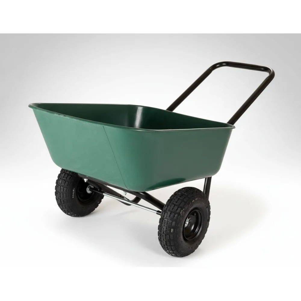 

Dual-Wheel Garden Cart with 300lb Capacity - Easy Maneuver Yard Wheelbarrow for Home Gardening