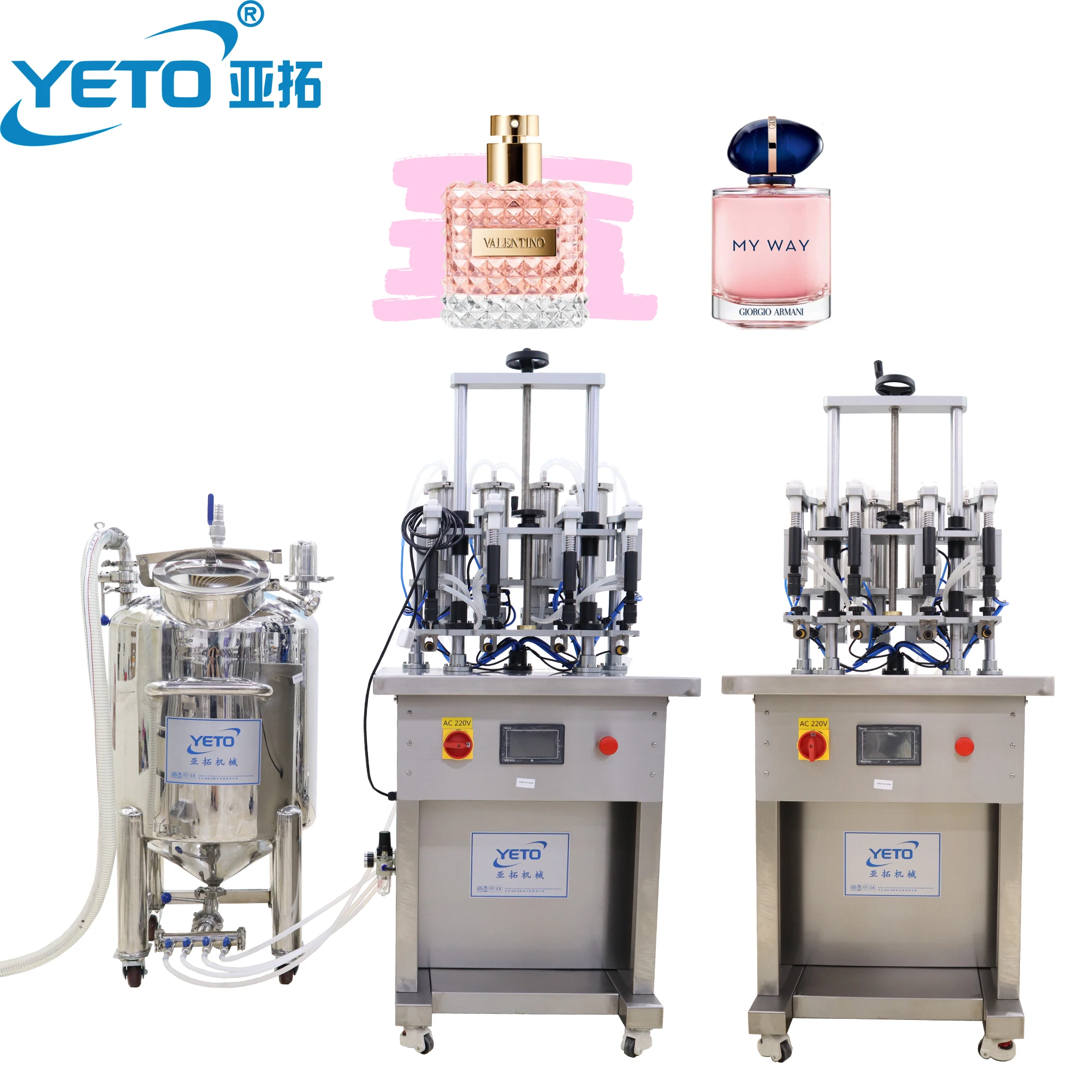 YETO-4 Nozzles Perfume Filling Machine Semi Automatic Perfume Bottle Filler Vacuum Bottle Filling Machine production line