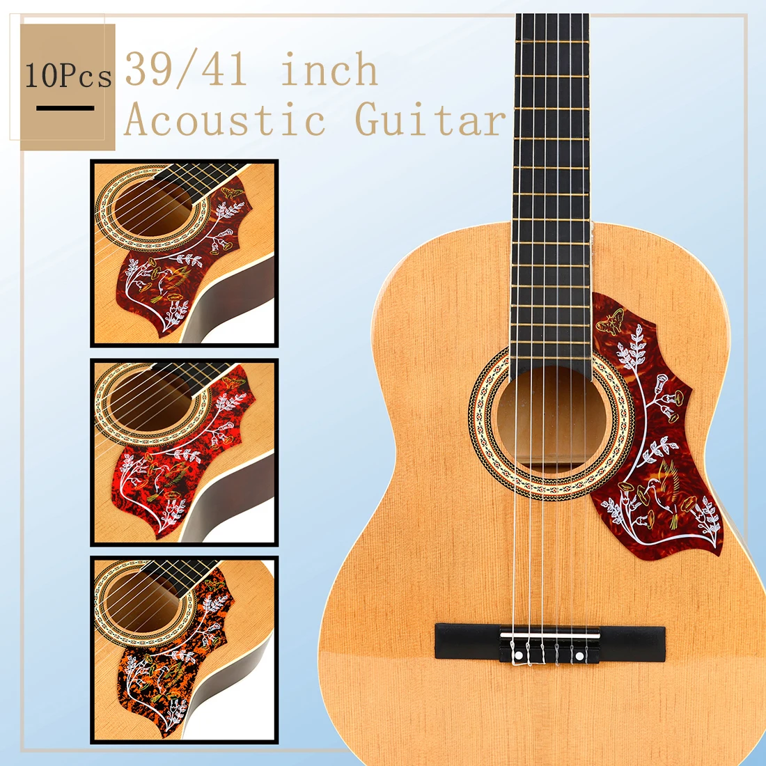 10 قطعة 39/41 بوصة حراس الغيتار الصوتية المضادة للخدش الحرس المطبوعة العالمي مع لاصق دعم الحرس أجزاء الغيتار #2