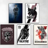 R-Rainbow Game Six S-Siege Poster HD Art Sticky Wall Waterproof Home Living Room Bedroom Bar Aesthetic Decoration