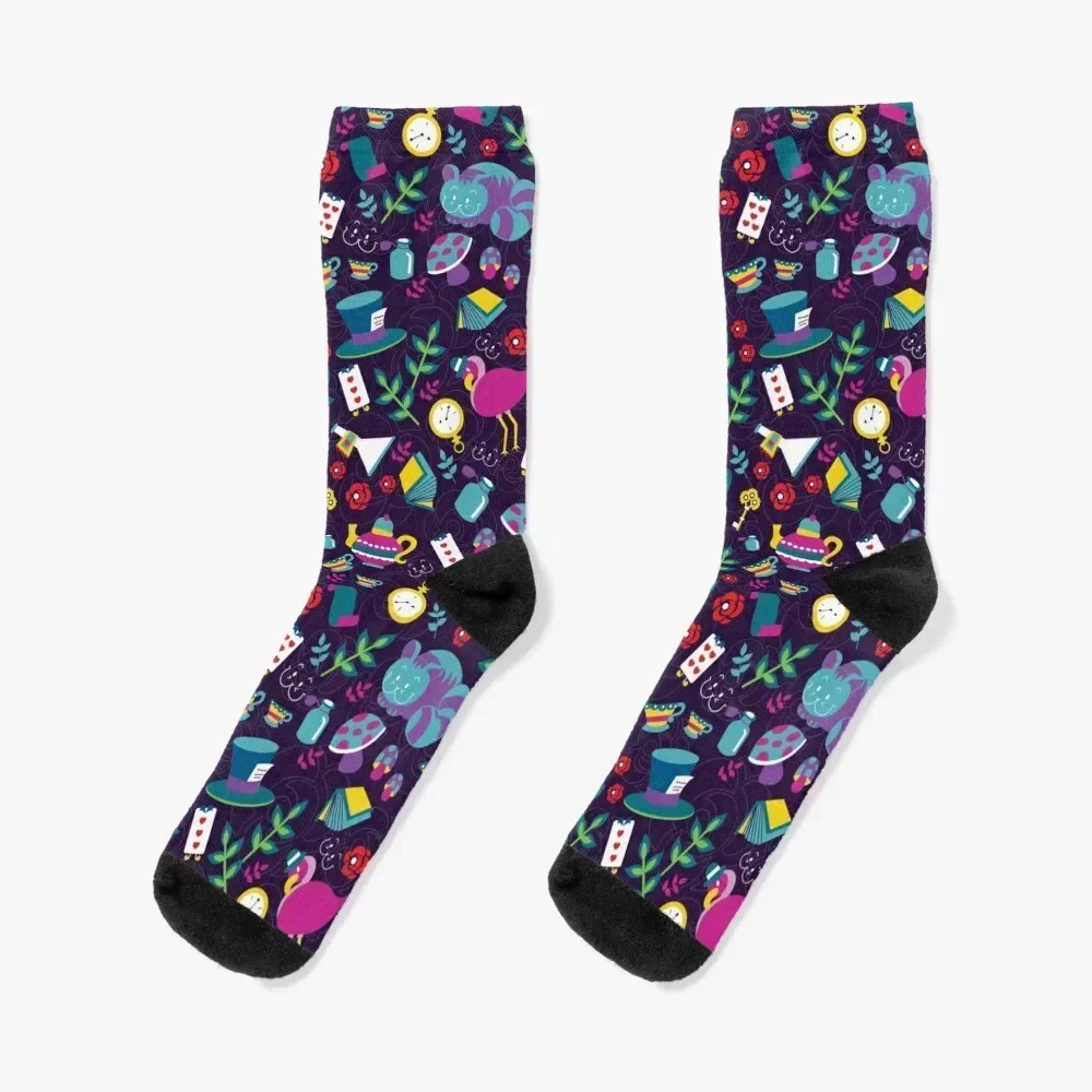 It is a Wonderland Socks men cotton high quality cute christmas gift Socks Men Women's