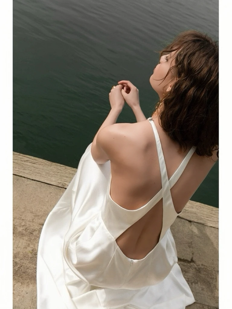 High-end branco cetim vestidos de noite halter sem costas longo casamento praia férias celebridade cerimônia de formatura vestidos novo 2025