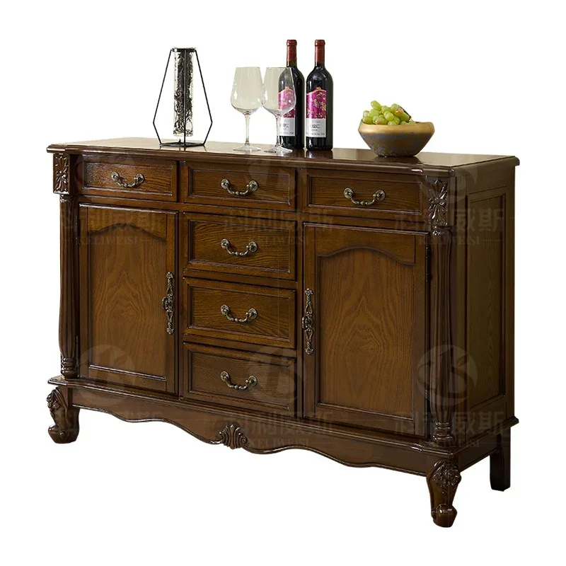 

Шкаф-сервант из массива дерева, полукруглый органайзер для хранения, чайный шкаф, европейский бытовой шкаф