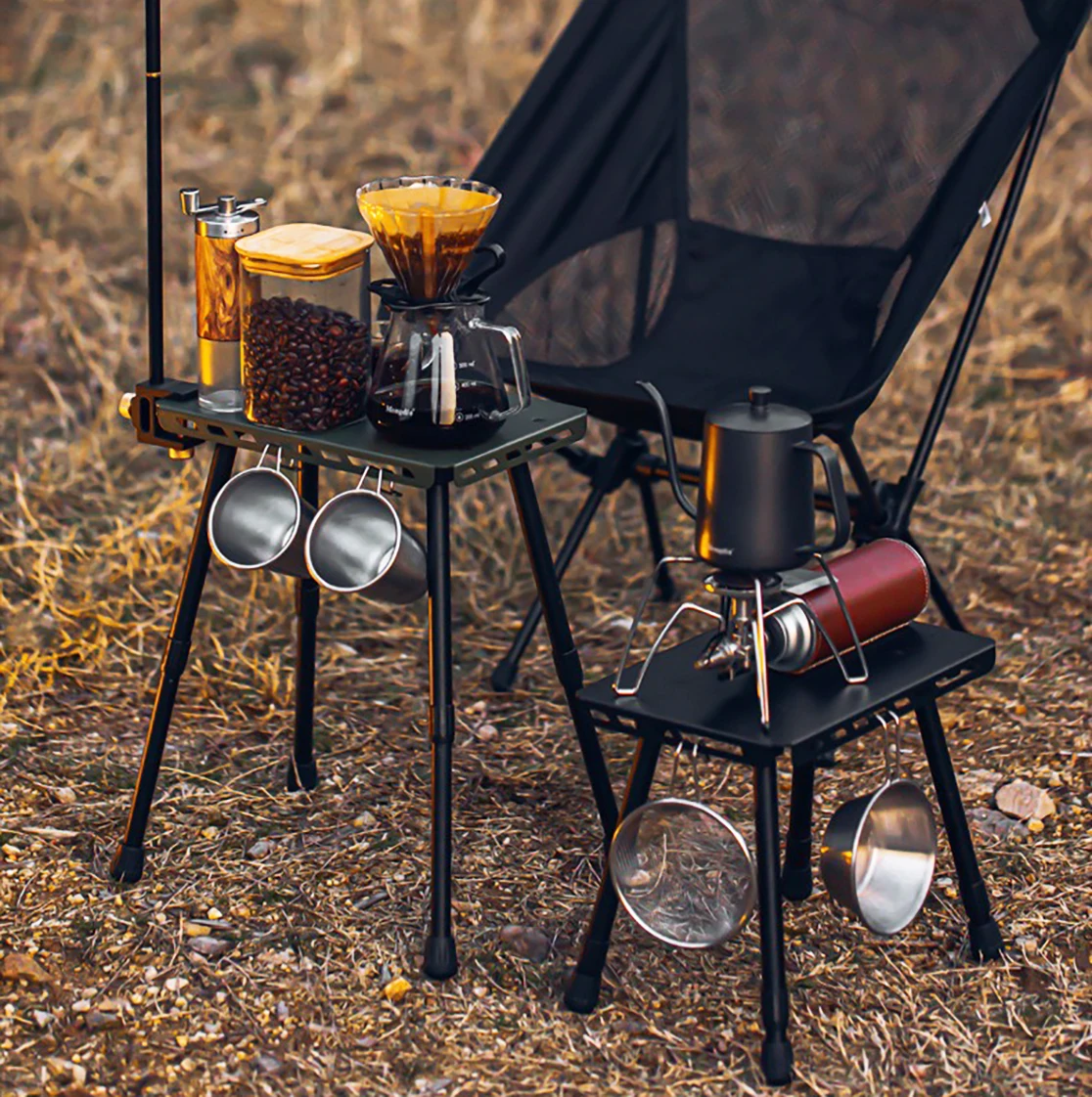 

Height Adjustable Optional Side Auxiliary Mini Portable Camping Table Multi-Functional Weather-Resistant
