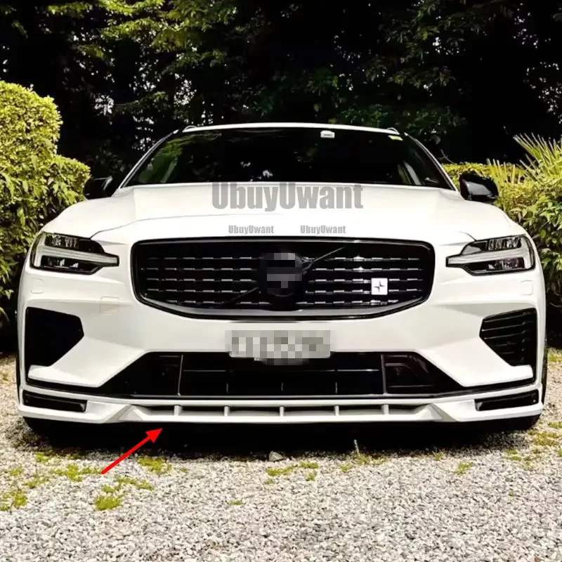 For Volvo NEW S60 V60 (Only For SPORT Style) 3 Pcs Front Bumper Lip Trunk Protector 2020-2025 Car Styling Unpainted / Carbon view 3