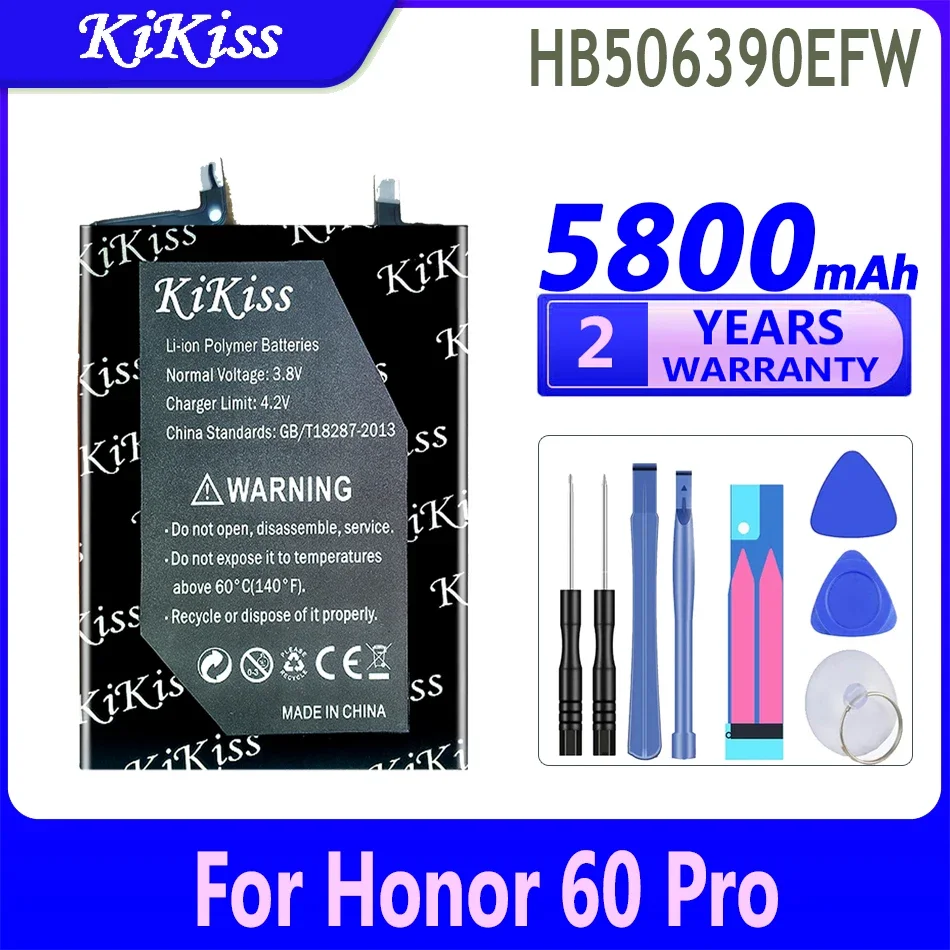 5800mAh KiKiss Powerful Battery HB506390EFW For huawei Honor 60 Pro For Honor60 Pro Mobile Phone Batteries