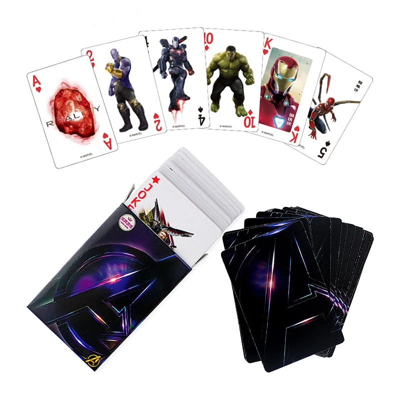 Cartas de Los vengadores de Marvel de Disney, Mickey congelado, figura de Anime, papel de impresión, naipes de dibujos animados, juego de cartas de