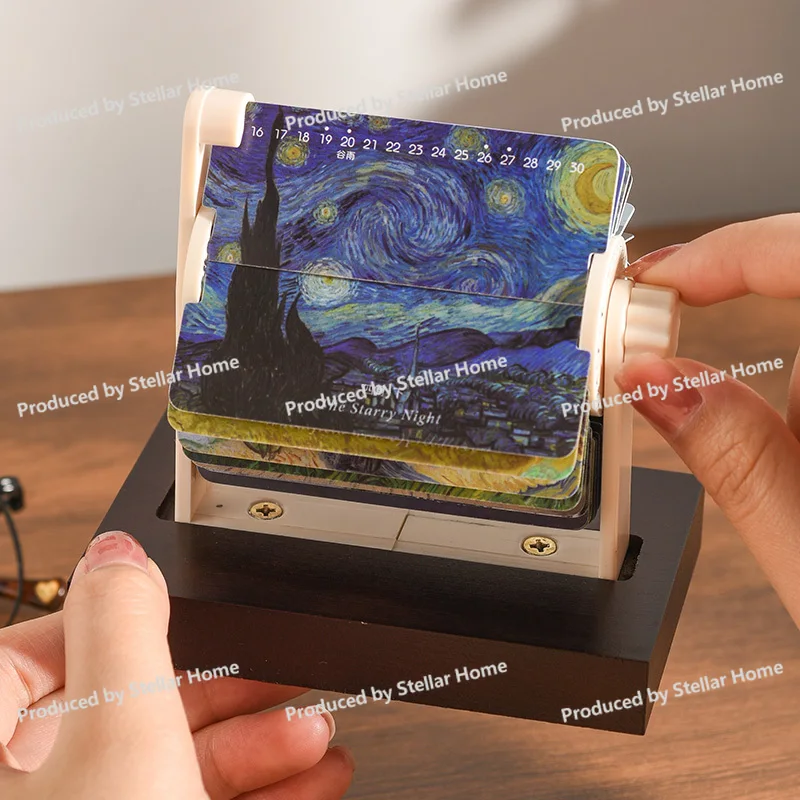 2026 تقويم صغير ميكانيكي صغير لصفحة مكرنك يدويًا وزخرفة سطح المكتب