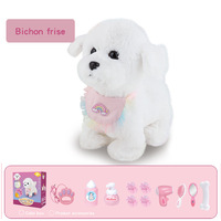 Plush Puppy Electronic Interactive Toys with 6 PCS Accessories Walking Barking Pretend Dress Up Stuffed Animal Pony