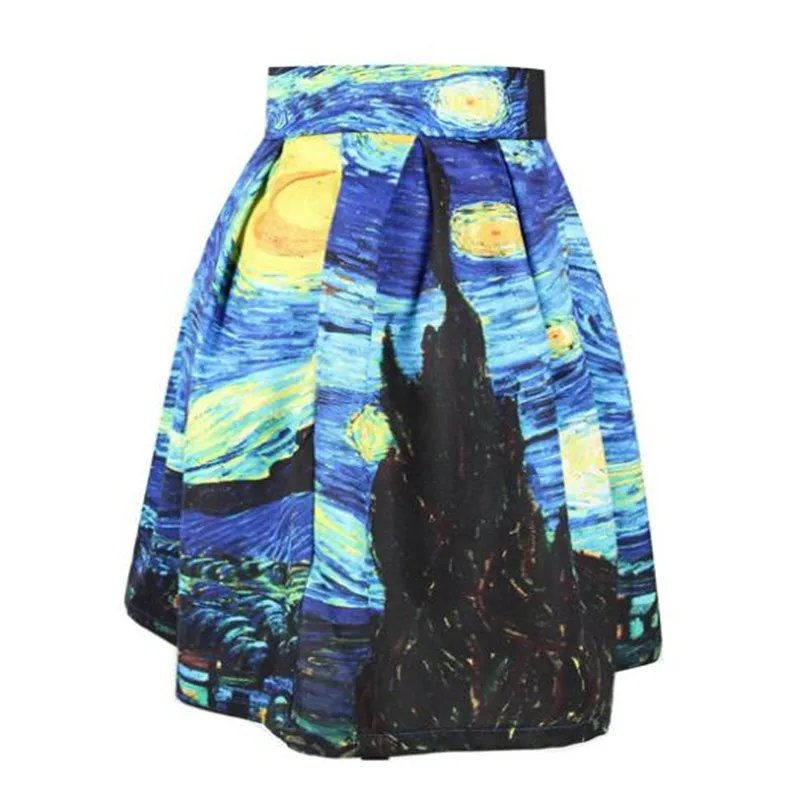 

Painting Digital Printing High Waist Skirt Rockabilly Tutu Skirt