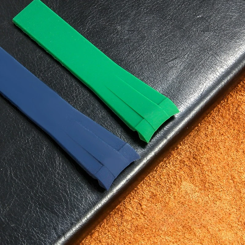 لساعة رولكس دايتونا يخت ماستر فائقة المرونة ومريحة للارتداء من السيليكون 20 21 مشبك قابل للطي نمط واجهة منحنية