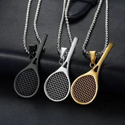 Originality Personality Jewelry Fitness Guru Universal Necklace For Men Women Titanium Steel Tennis Racket Pendant Accessories