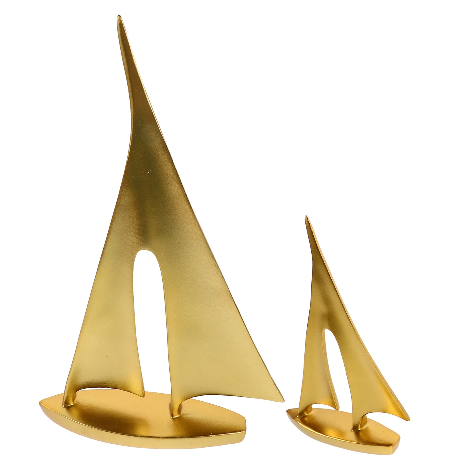 

2Pcs Gold Resin Sailboat Sculptures Compact Nautical Theme Decorations for Living Room Wine Cabinet Modern Ocean Decor