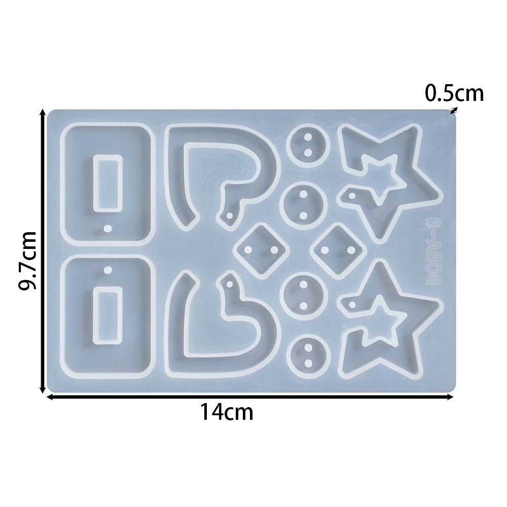 1 Stks/partij Geometrische Oorbellen Hanger Siliconen Mal Ster Gemengde Stijl Opknoping Epoxyhars Mal Voor Diy Decor Sieraden Maken