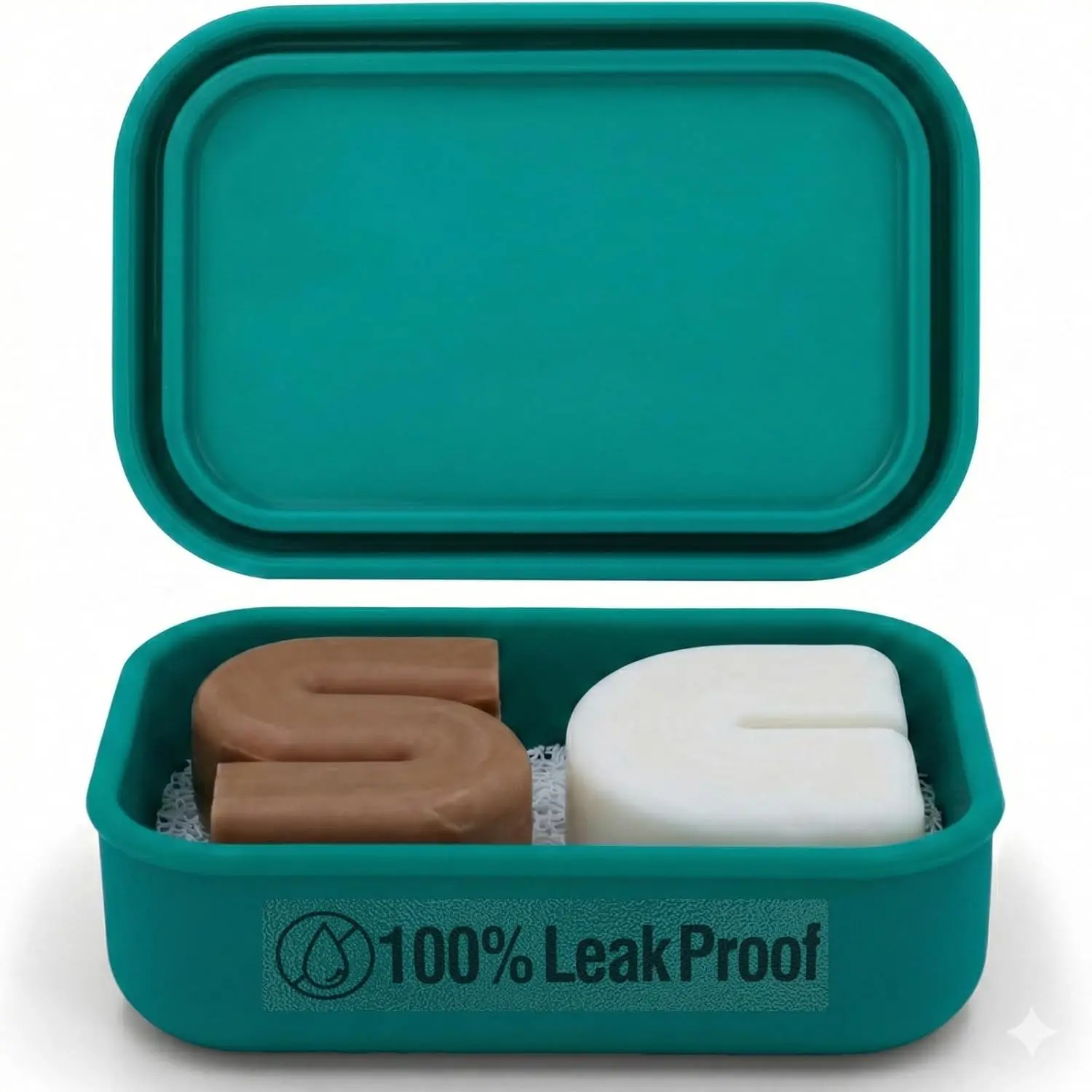 

Leak-Proof Silicone Soap Case with Draining Layer, Portable Bar Soap Holder for Travel, Camping, Gym - Easy Clean Green