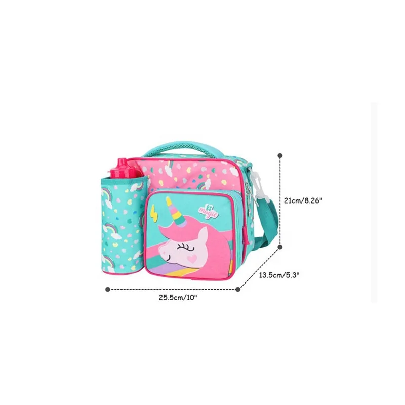 Primary School Lunch Bags for Children Complete Kit Handbags for Boys Lunch Box with Bottle Pockets Lunch Accesorios for Kids