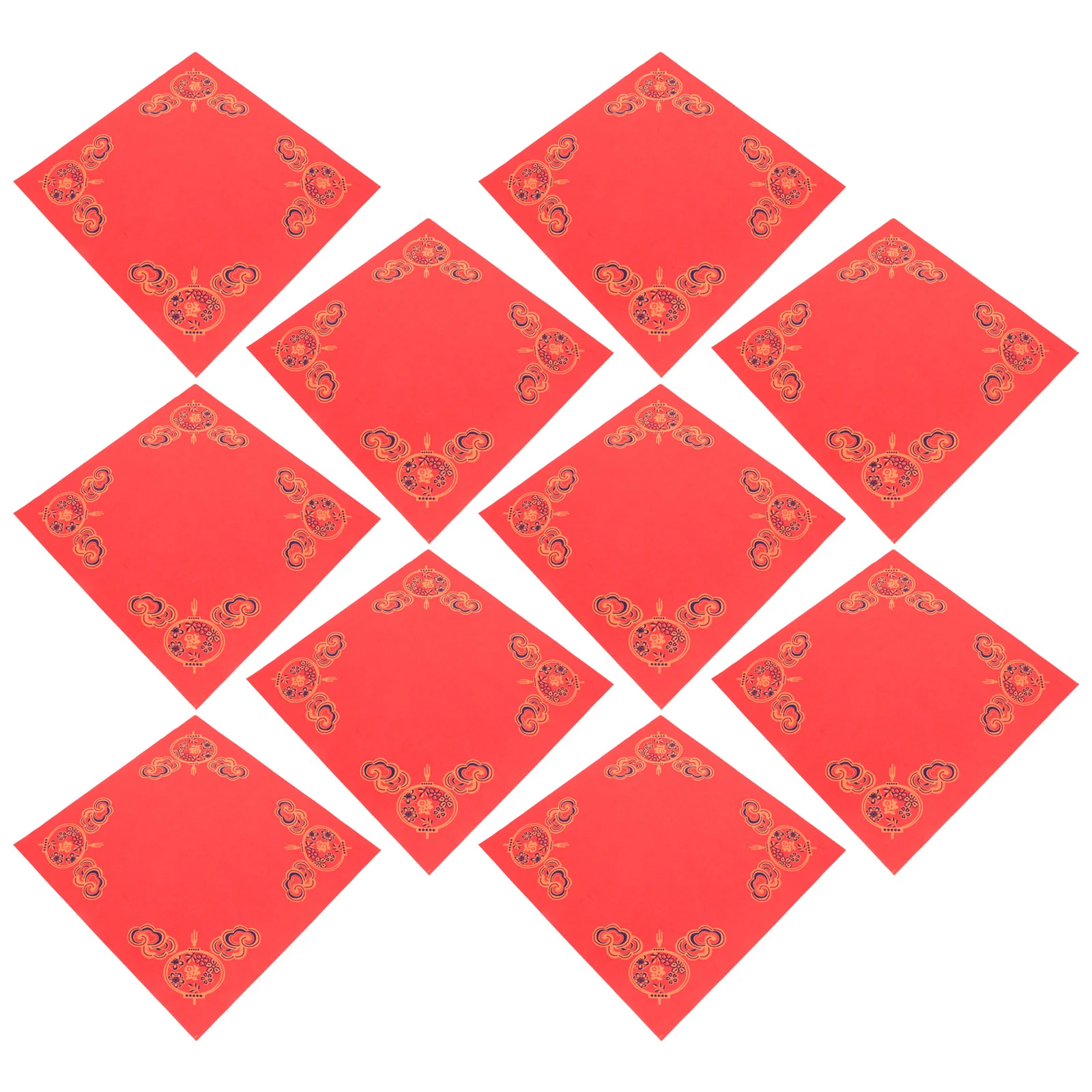 20 Sheets Red Square Fu Paper for Blank Fu Character Writing Spring Festival New Year Calligraphy Party Decoration