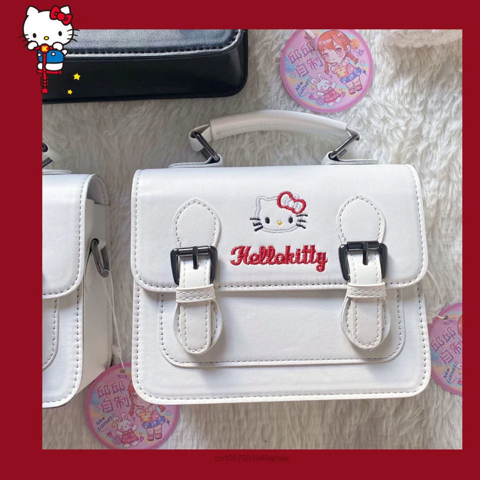 Sanrio Cinnamoroll Mein Meldoy Original Nette Weiche JK Tragbare Umhängetasche Hallo Kitty Schule Y2K Mädchen PU Leder Handtasche 2000s