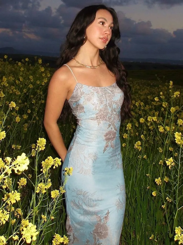 New summer women's dress - plain-color halter top with island style, vintage tie-dye, sexy print, perfect for a tomboy look