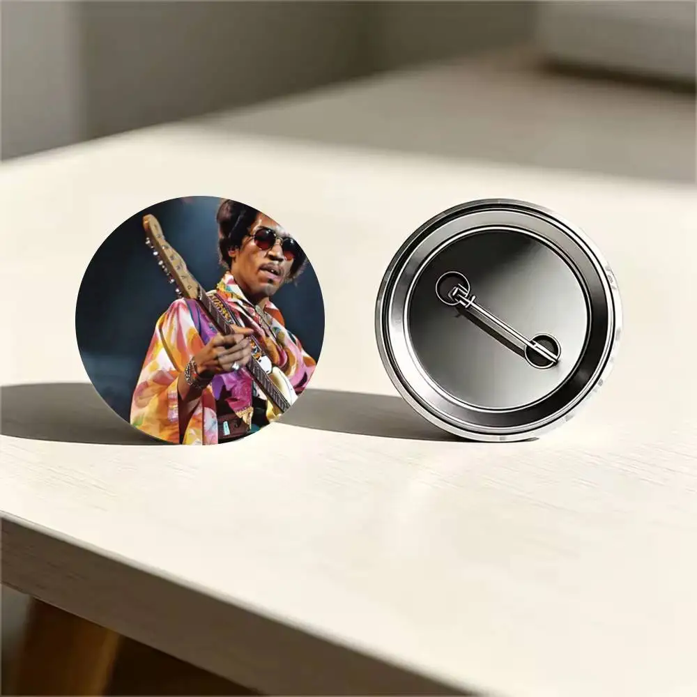 Rock Singer Jimi Badges 25 32 44 58 75 mm Round Cosplay Pin Bag Decor Fans Collect Friends Gifts Brooch Souv
