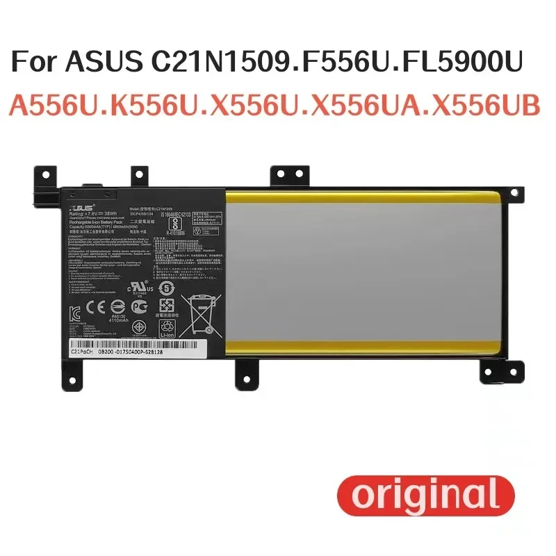 

100% Оригинальный аккумулятор 4840 мАч для ноутбука ASUS C21N1509 F556U FL5900U A556U K556U X556U X556UA X556UB X556UJ