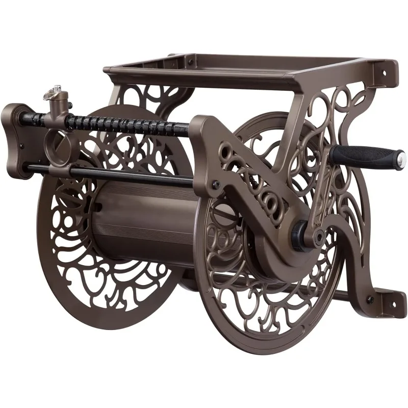 

707 Decorative Wall Mount Garden Guide Hose Reel, Bronze caseta jardin exterior cobertizos