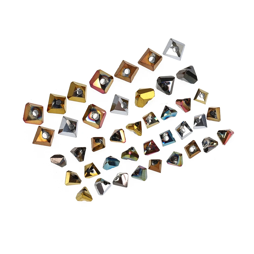 

50-100 шт./упак. покрытые стеклянными кристаллами, красочные треугольные бусины, бусины ручной работы, сделай сам, серьги из бисера, браслет, декоративные аксессуары