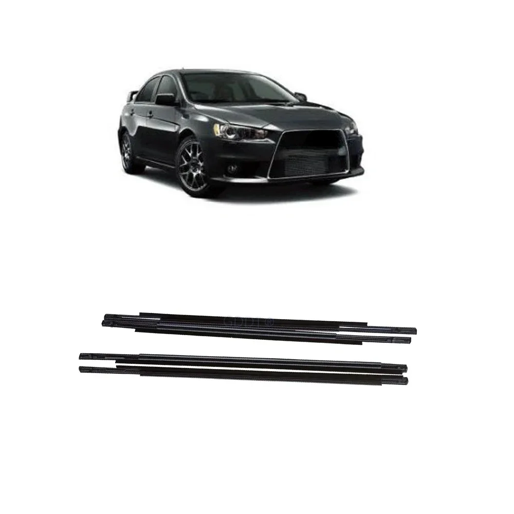 

4 Pcs Black or Chrome Outside Window Glass Rubber for Lancer CY CX Window Weatherstrip for Fortis Evo Rubber Laminate 5727A005