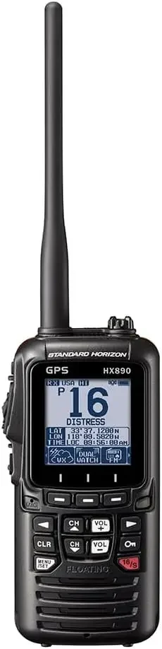 Horizon HX890 Black Handheld VHF - Floating 6 Watt Class H DSC Two Way Radio