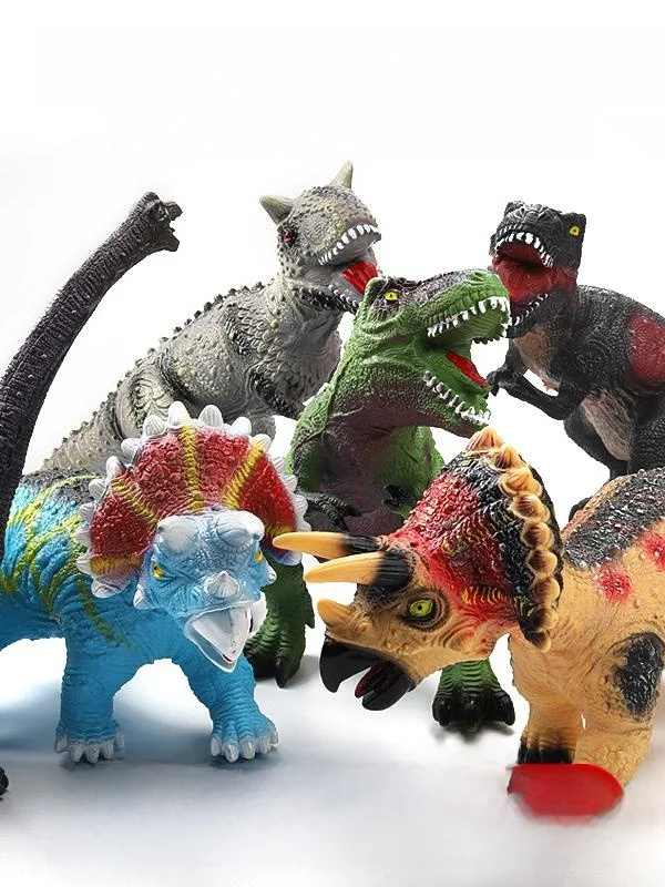 

Large Soft Rubber Dinosaur Model Toy Sound Producing Triassic Period Velociraptor Armored Dinosaur Plaything for Boys