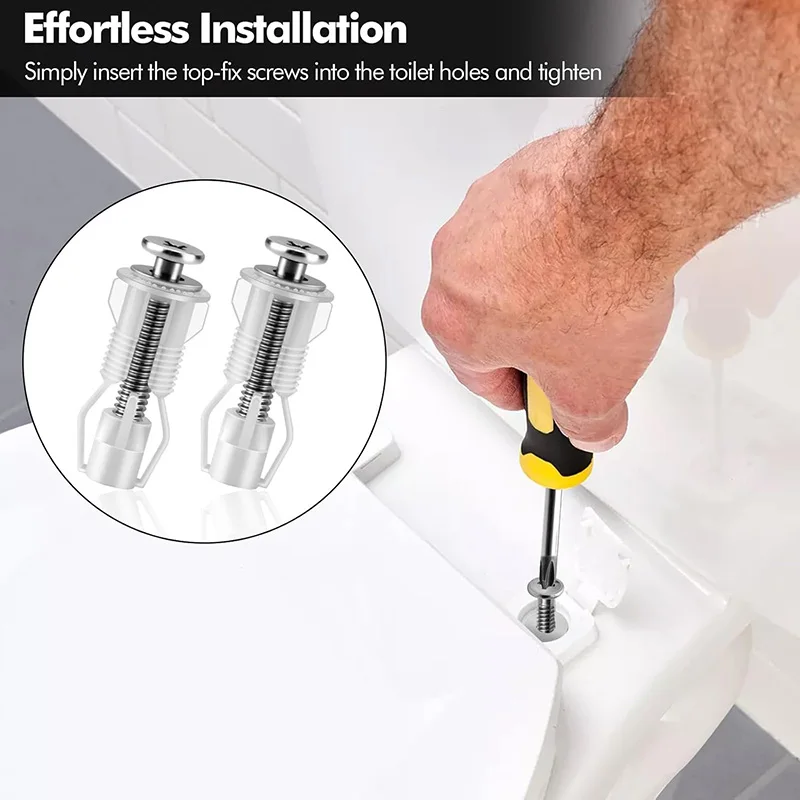 2Pcs Toilet Seat Fixings Toilet Fixing Part Stainless Steel Toilet Seat Screws Top Fixing Toilet Seat Fittings Toilet Lid Fixing