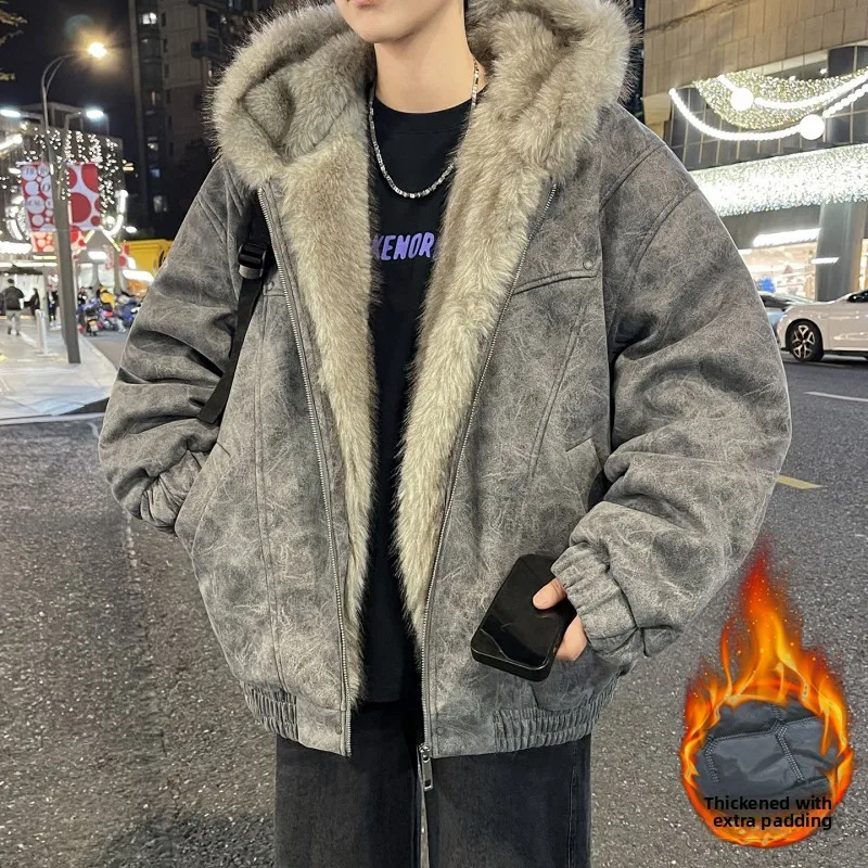 

Новая мужская зимняя куртка 2025 года: утепленная, теплая, хлопковая, свободного кроя, молодежная, модная, повседневная, с капюшоном, на молнии, цветная