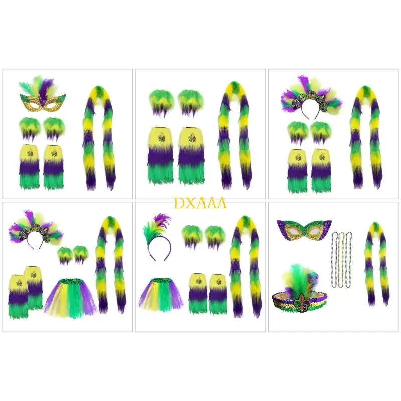 

DXAA Soft Polyester Carnivals Costume with Sequins Cosplay Accessory for Festive Event Role Play Comfortable