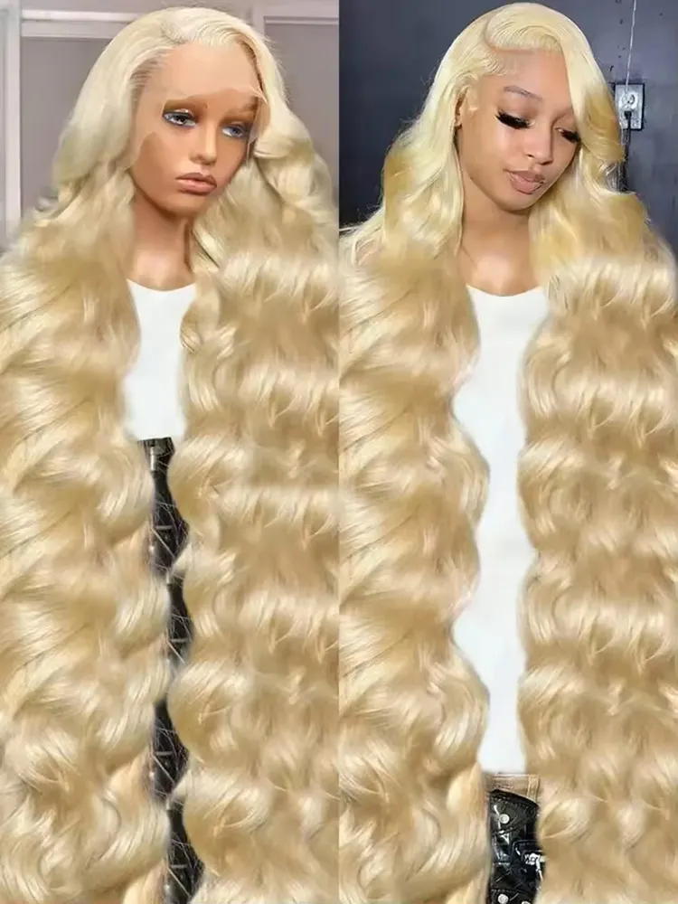 

30 40Inch 613 Honey Blonde Body Wave 13x6 HD Lace Front Human Hair Wigs Brazilian Transparent HD 13x4 Lace Frontal Wig For women