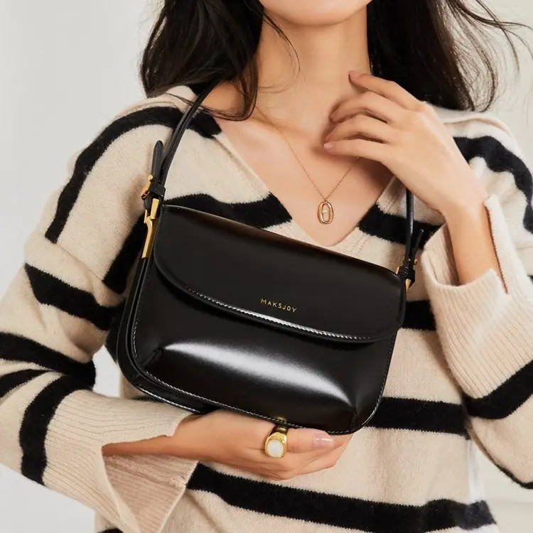 

Faionable Accordion Underarm Crossbody oulder Bag Women's Square Bag 2025 High-End Real Leather Bag Urban Simple Sle